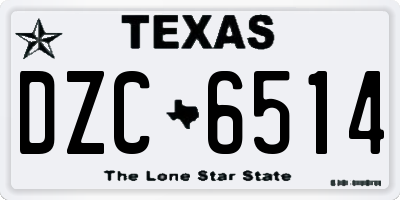TX license plate DZC6514