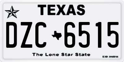 TX license plate DZC6515