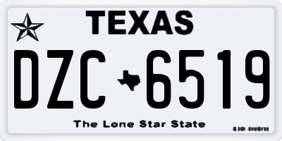 TX license plate DZC6519