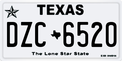 TX license plate DZC6520