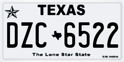 TX license plate DZC6522