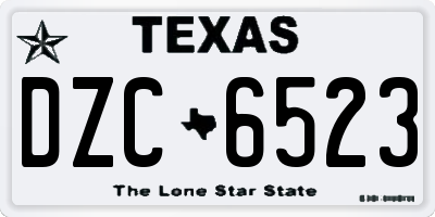 TX license plate DZC6523