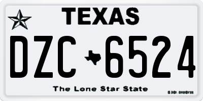 TX license plate DZC6524