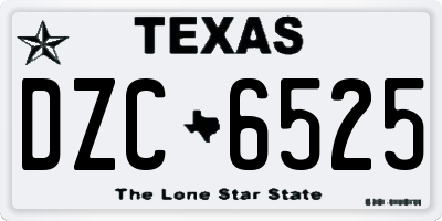 TX license plate DZC6525