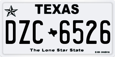 TX license plate DZC6526
