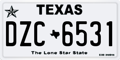 TX license plate DZC6531