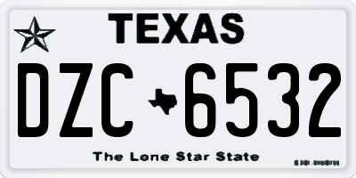 TX license plate DZC6532