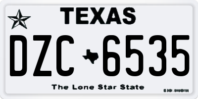 TX license plate DZC6535