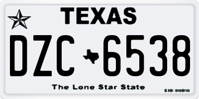 TX license plate DZC6538