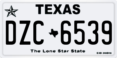 TX license plate DZC6539