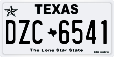 TX license plate DZC6541