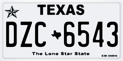 TX license plate DZC6543