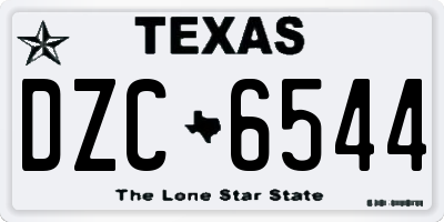 TX license plate DZC6544