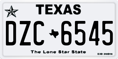 TX license plate DZC6545