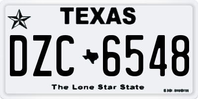 TX license plate DZC6548
