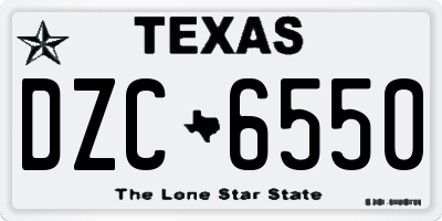 TX license plate DZC6550