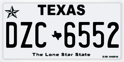 TX license plate DZC6552