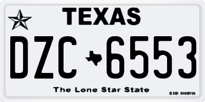 TX license plate DZC6553