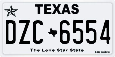 TX license plate DZC6554