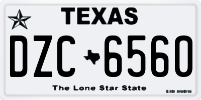 TX license plate DZC6560