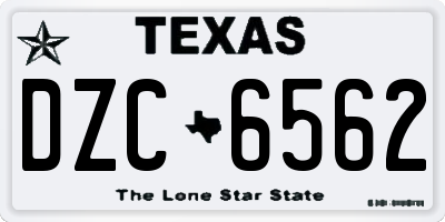 TX license plate DZC6562