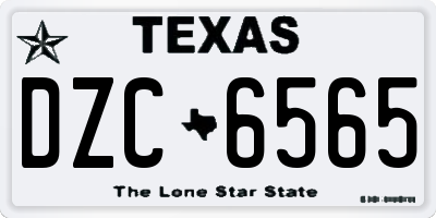 TX license plate DZC6565