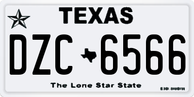 TX license plate DZC6566