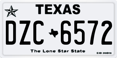 TX license plate DZC6572