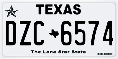 TX license plate DZC6574