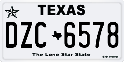 TX license plate DZC6578