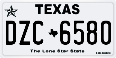 TX license plate DZC6580