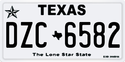 TX license plate DZC6582