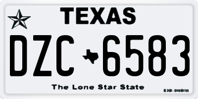 TX license plate DZC6583
