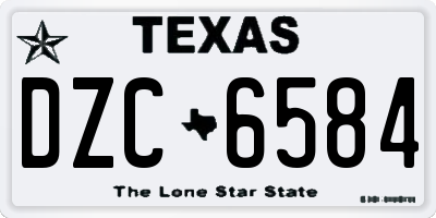 TX license plate DZC6584
