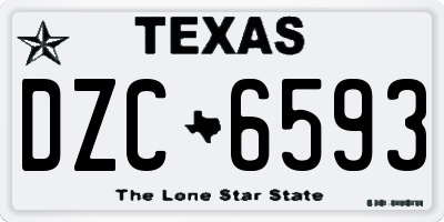 TX license plate DZC6593