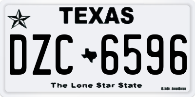 TX license plate DZC6596