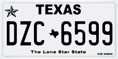TX license plate DZC6599