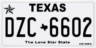 TX license plate DZC6602