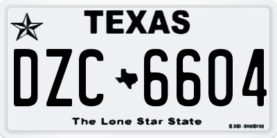 TX license plate DZC6604