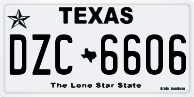 TX license plate DZC6606