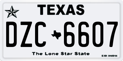 TX license plate DZC6607