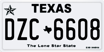 TX license plate DZC6608