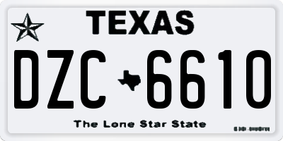 TX license plate DZC6610