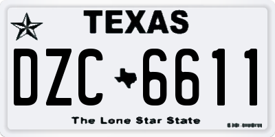 TX license plate DZC6611