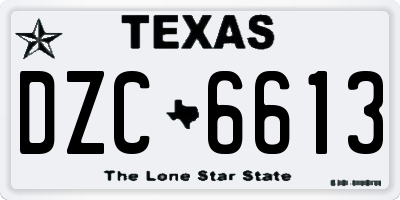 TX license plate DZC6613