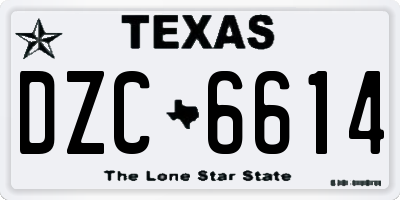 TX license plate DZC6614