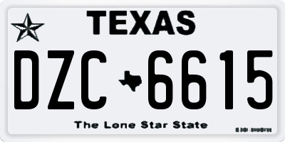 TX license plate DZC6615