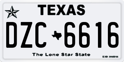 TX license plate DZC6616