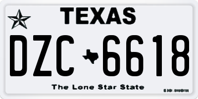 TX license plate DZC6618
