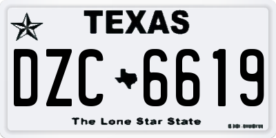TX license plate DZC6619
